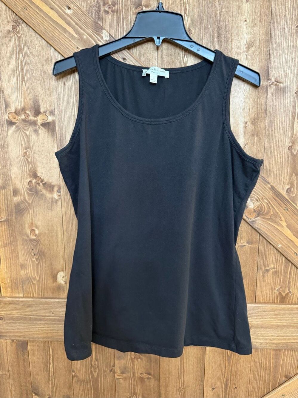 Susan Bristol Woman 1X Black Sleeveless Tank Top Scoop Neck Plus Size Basic(9368